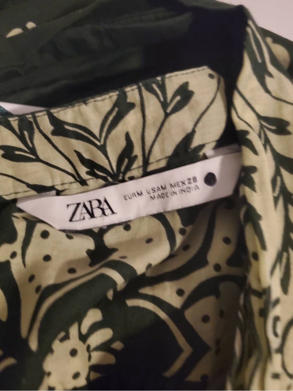 Zara Green Printed Panel Tired Dress - Picture 14 of 15